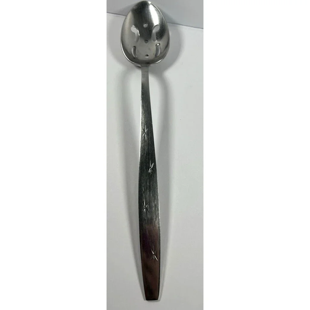 Vintage Mid Century HEAVENLY STAR Stainless Slotting Serving Spoon Japan